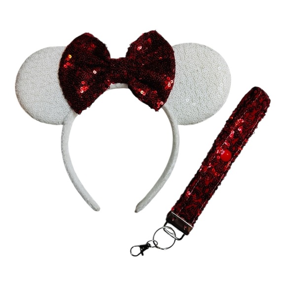 Sparkly Mouse Ears Headband - Festival or Theme Park Style With Ear Holder - Picture 1 of 1